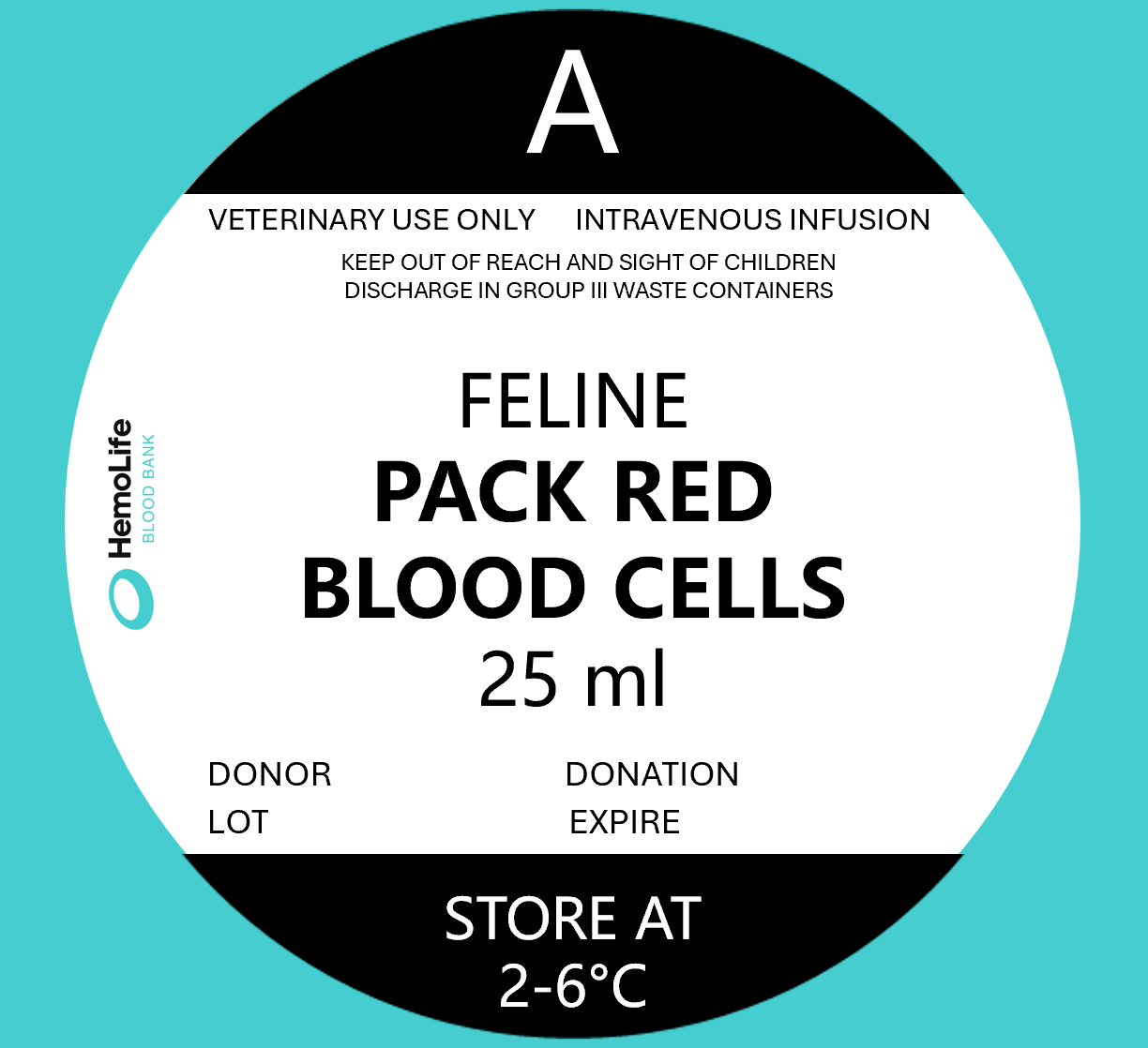 HBB-201 FELINO - Tipo A - 25 ML. - Concentrado de Eritrócitos