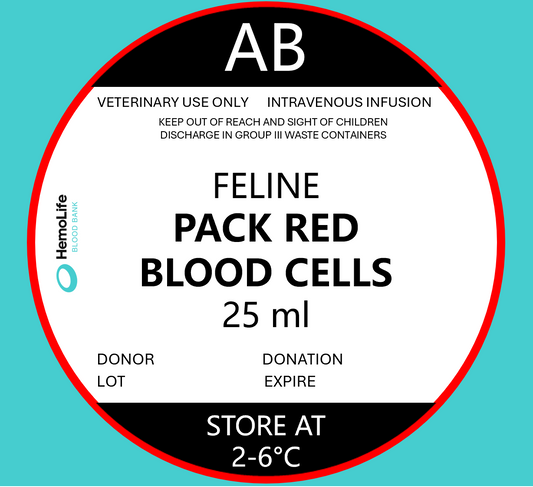 HBB-205 FELINE - Type AB - 25 ML. - Pack Red Blood Cells