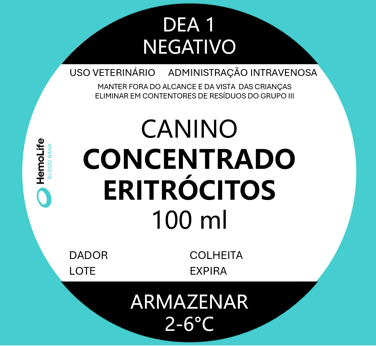 HBB-102 NEGATIVE - CANINE - 100 ML. - Pack Red Blood Cells